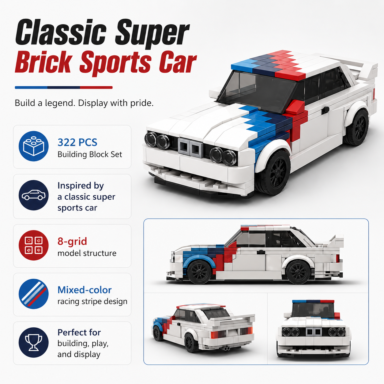 M Brick Car Set