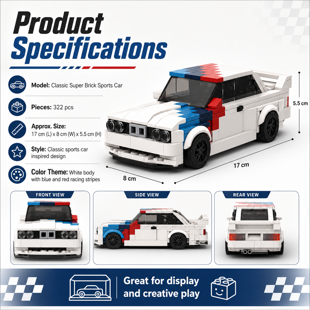 M Brick Car Set