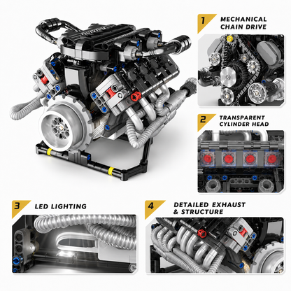 V8 Engine Block Building Kit